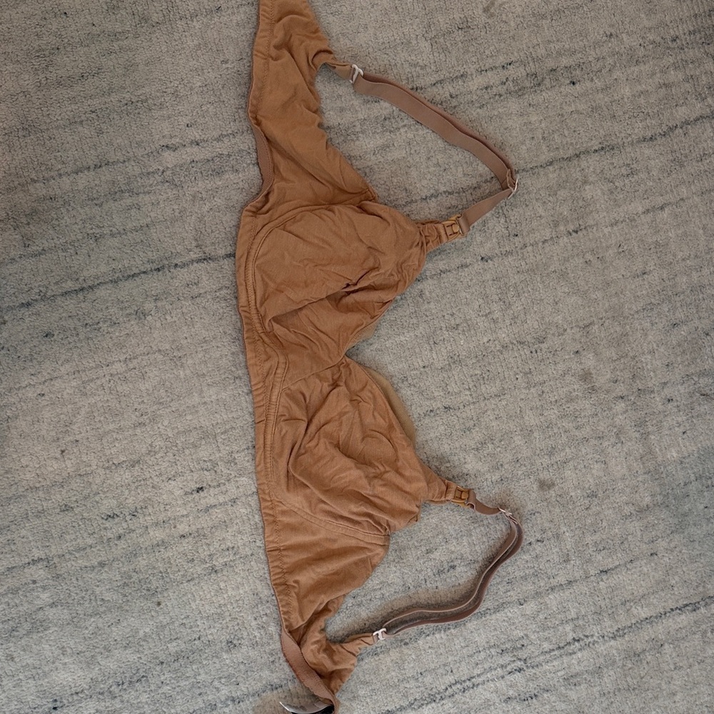 Cosabella Soft Wireless Nursing Bra in Camel size L